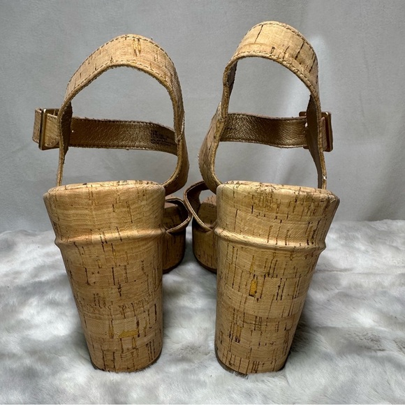 New KORKS by Kork Ease Bardot Platform Sandal in Natural Cork Size 10 - Picture 5 of 6